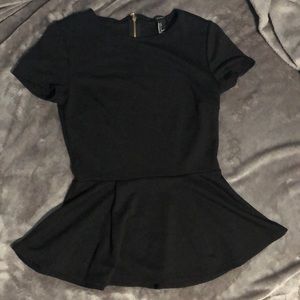 Black peplum top